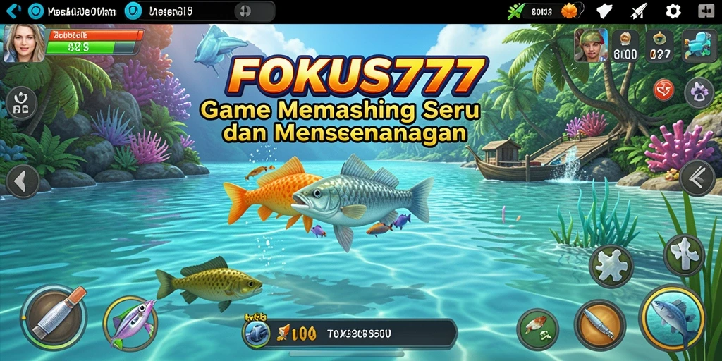 Tampilan gameplay FOKUS777 yang menarik saat memancing ikan.