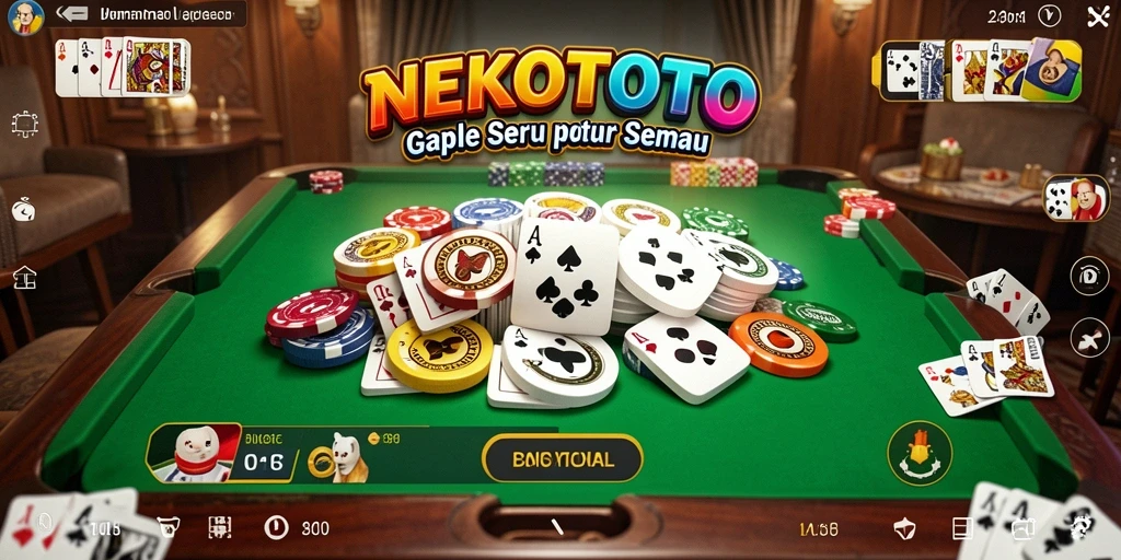 Tampilan gameplay Gaple yang seru dan interaktif di NEKOTOTO.