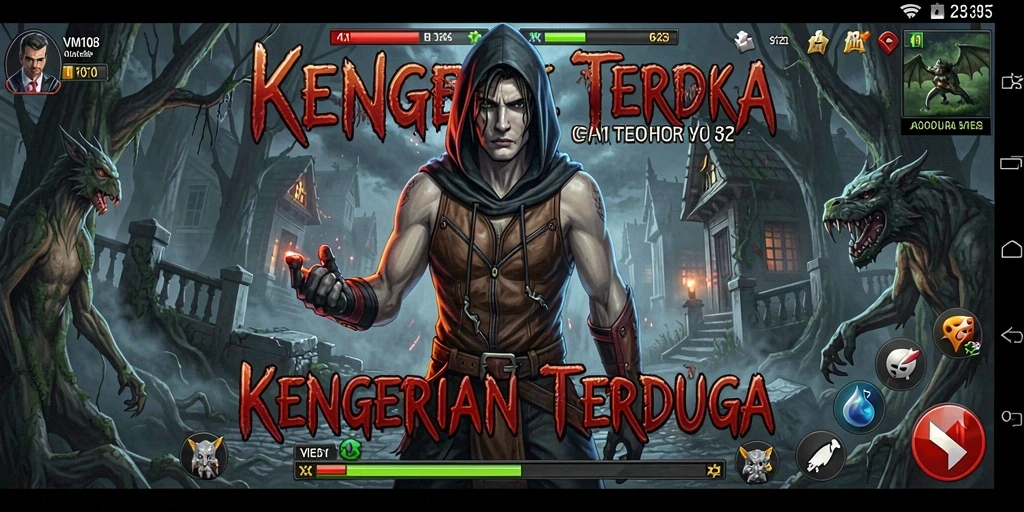 Tampilan gameplay menegangkan dalam VM108 penuh dengan elemen horror.