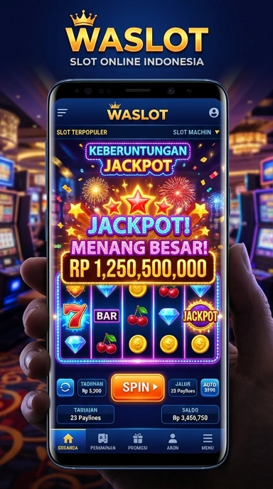 Tampilan antarmuka utama aplikasi waslot.